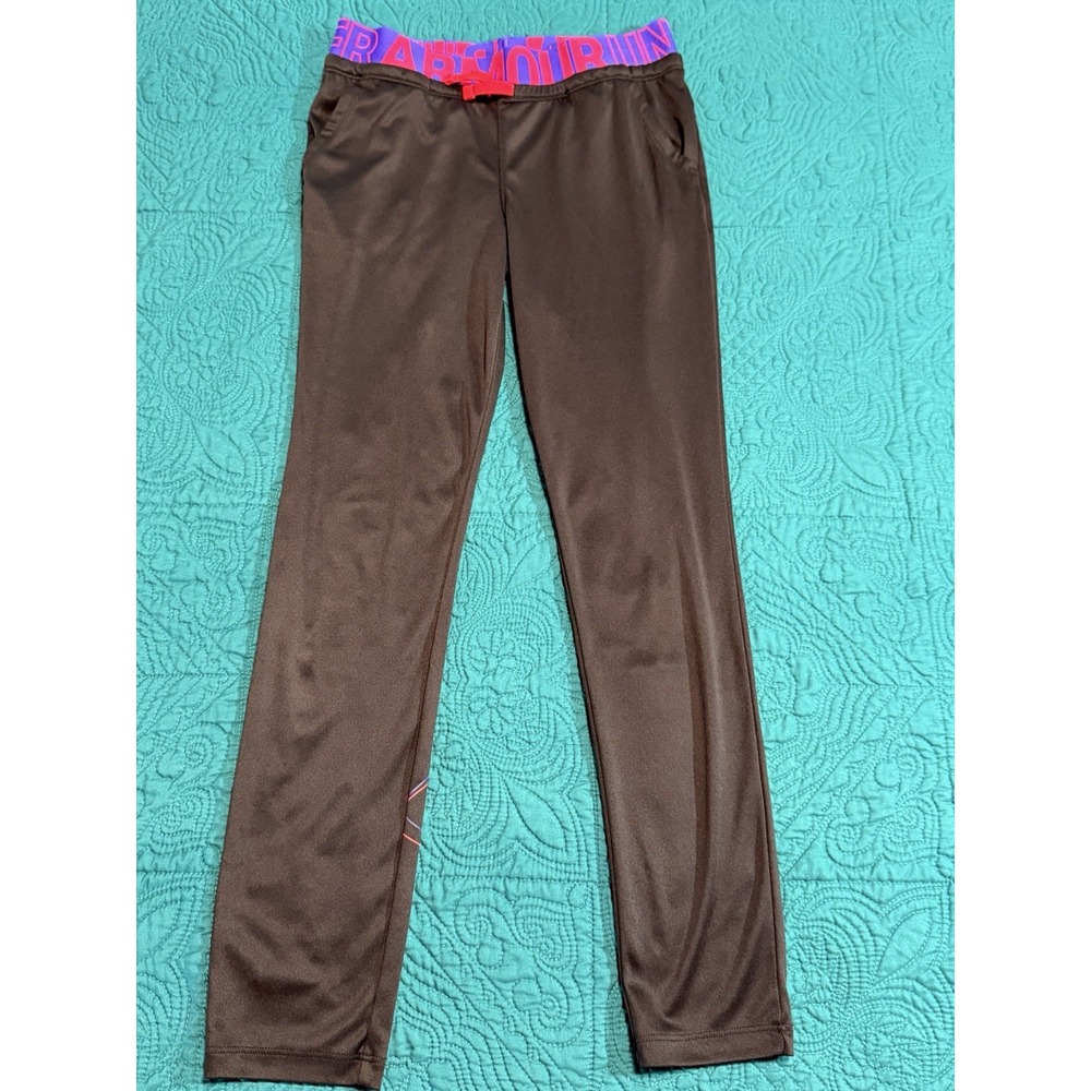 Under Armour HeatGear Youth Medium Black Athletic Jogger Pants Pockets